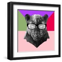 Party Panther in Glasses-Lisa Kroll-Framed Art Print