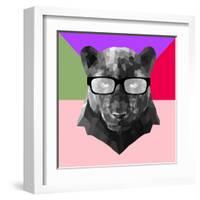 Party Panther in Glasses-Lisa Kroll-Framed Art Print