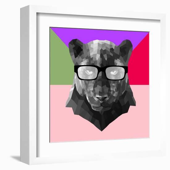 Party Panther in Glasses-Lisa Kroll-Framed Art Print