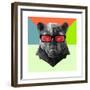 Party Panther in Red Glasses-Lisa Kroll-Framed Premium Giclee Print