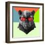 Party Panther in Red Glasses-Lisa Kroll-Framed Art Print