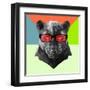 Party Panther in Red Glasses-Lisa Kroll-Framed Art Print