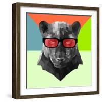 Party Panther in Red Glasses-Lisa Kroll-Framed Art Print