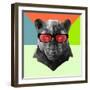 Party Panther in Red Glasses-Lisa Kroll-Framed Art Print