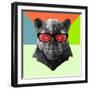 Party Panther in Red Glasses-Lisa Kroll-Framed Art Print