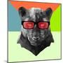 Party Panther in Red Glasses-Lisa Kroll-Mounted Art Print