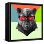 Party Panther in Red Glasses-Lisa Kroll-Framed Stretched Canvas