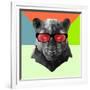 Party Panther in Red Glasses-Lisa Kroll-Framed Art Print