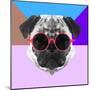 Party Pug in Pink Glasses-Lisa Kroll-Mounted Premium Giclee Print