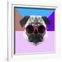 Party Pug in Pink Glasses-Lisa Kroll-Framed Art Print