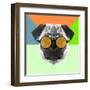 Party Pug in Yellow Glasses-Lisa Kroll-Framed Art Print