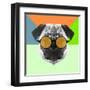 Party Pug in Yellow Glasses-Lisa Kroll-Framed Art Print