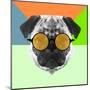 Party Pug in Yellow Glasses-Lisa Kroll-Mounted Art Print