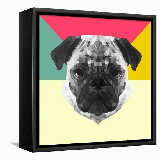 Party Pug-Lisa Kroll-Framed Stretched Canvas