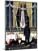 "Party's Over" or "Happy New Year", December 29,1945-Norman Rockwell-Mounted Giclee Print