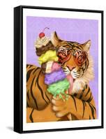 Party Safari Tiger-Shari Warren-Framed Stretched Canvas