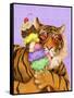 Party Safari Tiger-Shari Warren-Framed Stretched Canvas