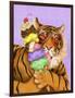 Party Safari Tiger-Shari Warren-Framed Art Print