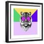 Party Tiger in Glasses-Lisa Kroll-Framed Premium Giclee Print