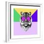 Party Tiger in Glasses-Lisa Kroll-Framed Premium Giclee Print