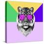 Party Tiger in Glasses-Lisa Kroll-Stretched Canvas