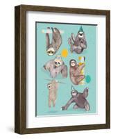 Party With Sloths-Hanna Melin-Framed Art Print
