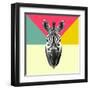 Party Zebra Head-NaxArt-Framed Art Print
