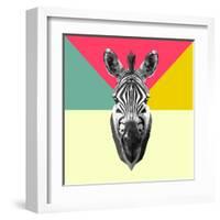 Party Zebra Head-NaxArt-Framed Art Print