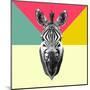 Party Zebra Head-NaxArt-Mounted Art Print