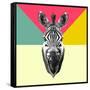 Party Zebra Head-NaxArt-Framed Stretched Canvas