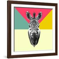 Party Zebra Head-NaxArt-Framed Art Print