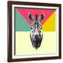 Party Zebra Head-NaxArt-Framed Art Print