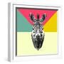 Party Zebra Head-NaxArt-Framed Art Print