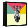 Party Zebra Head-NaxArt-Framed Stretched Canvas