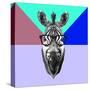 Party Zebra in Glasses-Lisa Kroll-Stretched Canvas