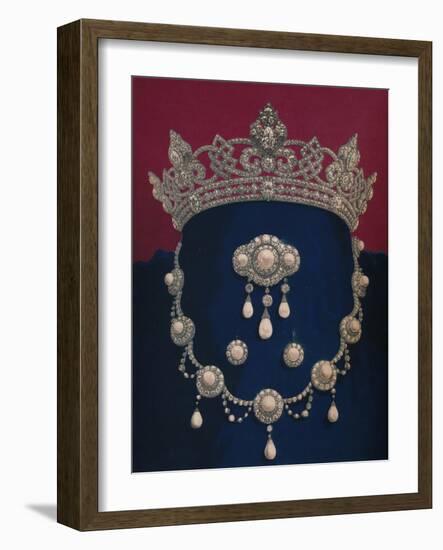 'Parure of Diamonds and Pearls - The Gift of HRH The Prince of Wales', 1863-Robert Dudley-Framed Giclee Print