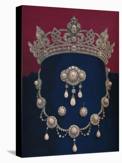 'Parure of Diamonds and Pearls - The Gift of HRH The Prince of Wales', 1863-Robert Dudley-Stretched Canvas