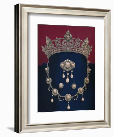 'Parure of Diamonds and Pearls - The Gift of HRH The Prince of Wales', 1863-Robert Dudley-Framed Giclee Print