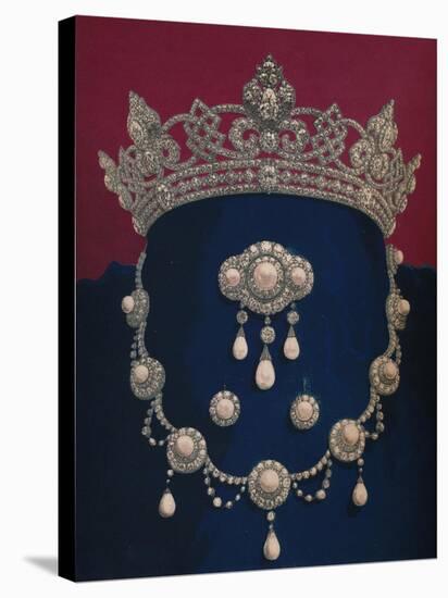 'Parure of Diamonds and Pearls - The Gift of HRH The Prince of Wales', 1863-Robert Dudley-Stretched Canvas
