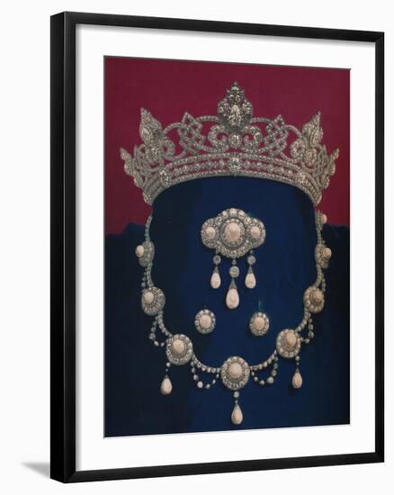 'Parure of Diamonds and Pearls - The Gift of HRH The Prince of Wales', 1863-Robert Dudley-Framed Giclee Print