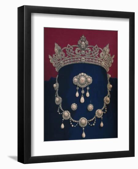 'Parure of Diamonds and Pearls - The Gift of HRH The Prince of Wales', 1863-Robert Dudley-Framed Premium Giclee Print