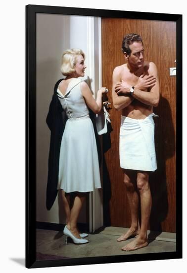 Pas by Lauriers pour les Tueurs THE PRIZE with Micheline Presle and Paul Newman, 1963 (photo)-null-Framed Photo