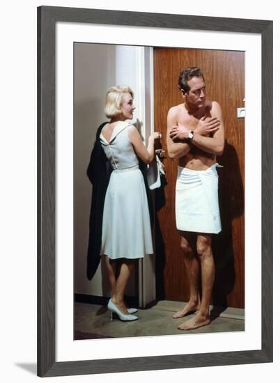 Pas by Lauriers pour les Tueurs THE PRIZE with Micheline Presle and Paul Newman, 1963 (photo)-null-Framed Photo