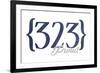 Pasadena, California - 323 Area Code (Blue)-Lantern Press-Framed Art Print