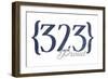 Pasadena, California - 323 Area Code (Blue)-Lantern Press-Framed Art Print