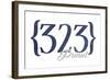 Pasadena, California - 323 Area Code (Blue)-Lantern Press-Framed Art Print