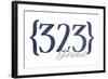 Pasadena, California - 323 Area Code (Blue)-Lantern Press-Framed Art Print