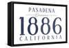 Pasadena, California - Established Date (Blue)-Lantern Press-Framed Stretched Canvas