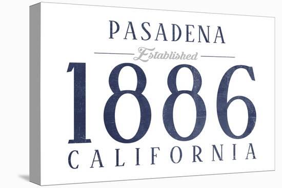 Pasadena, California - Established Date (Blue)-Lantern Press-Stretched Canvas