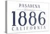 Pasadena, California - Established Date (Blue)-Lantern Press-Stretched Canvas